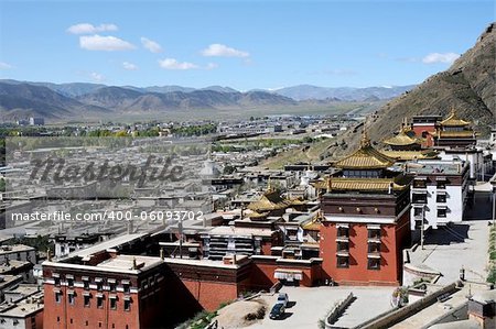 Famous landmark of a historic lamasery in Shigatse,Tibet