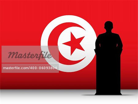 Vector - Turkey  Speech Tribune Silhouette with Flag Background