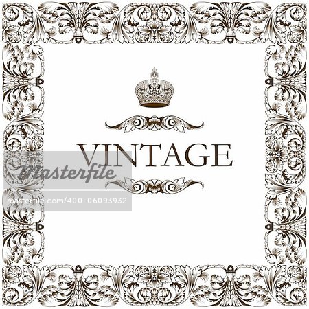 Vintage frame decor ornament vector