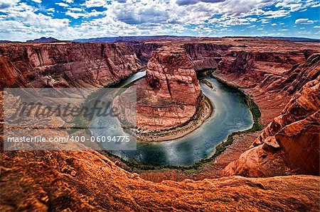 Image from top looking down on horseshoe bend