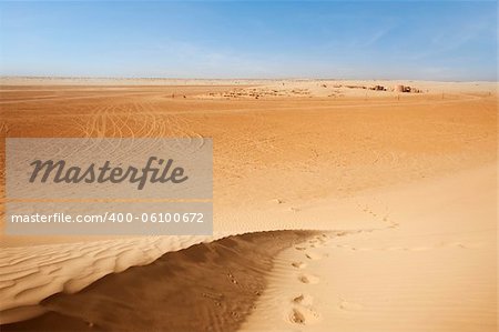 Beautiful sand dunes in the Sahara desert, Tunisia