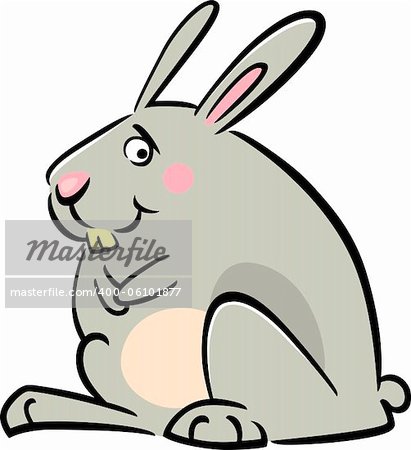 cartoon doodle illustration of cute little bunny