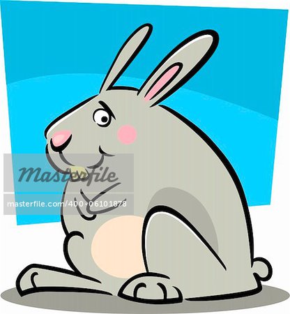 cartoon doodle illustration of cute little bunny