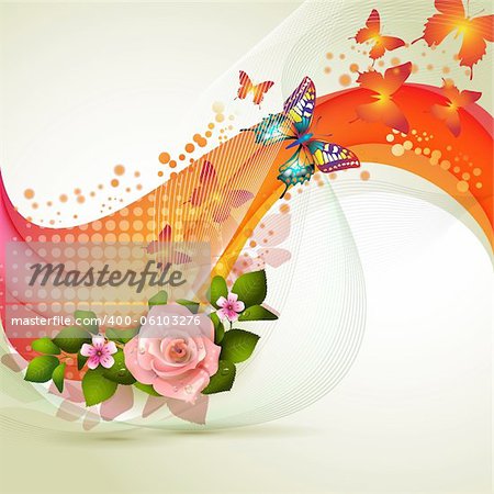 Colorful background with flowers