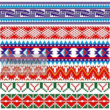 Vector image of ancient american pattern on white