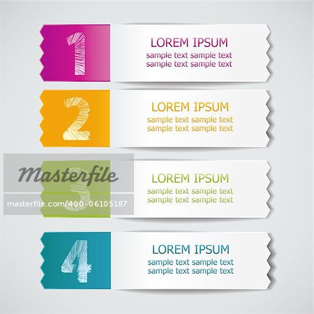 set of colored ribbons for product choice or versions 3