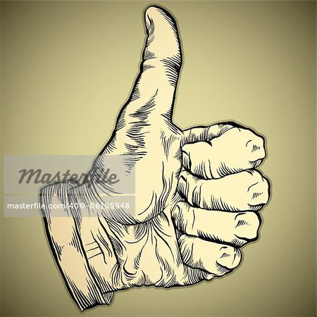 Thumb up like hand symbol. Vector icon.