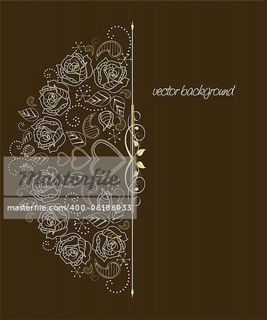 brown background decorated with roses
