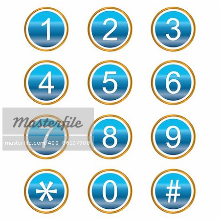 Numbers web icons on a white background