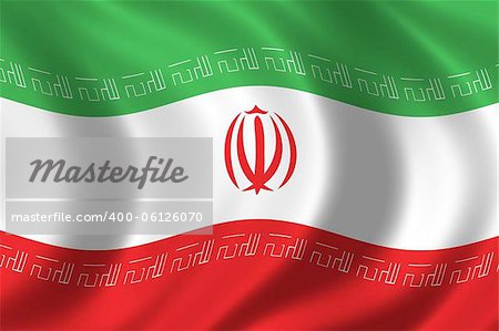 Flag of Iran waving in the wind