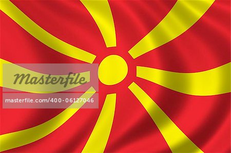 Flag of Macedonia waving in the wind