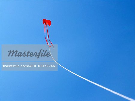 A flying kite.