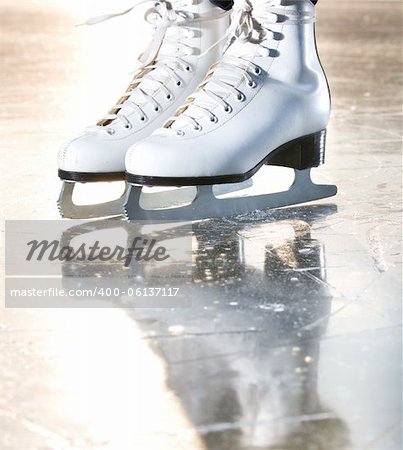 Dramatic natural portrait shot of ice skates