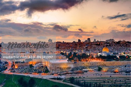 Skyline of the Old City of Jerusalem, Israel
