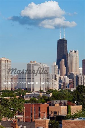 Image of Chicago downtown district at late afternoon.