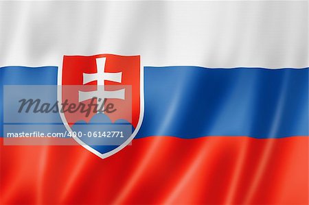 Slovakia flag, three dimensional render, satin texture