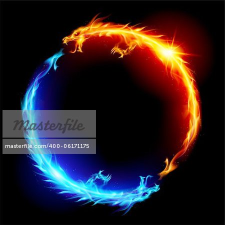 Ring of Blue and Red Fiery Dragons.
