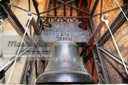 Bell "Sigismund" (czech: Zikmund)  from the Cathedral of St. Vitus, St. Wenceslas and St. Adalbert at Prague Castle. Bell from 1549.  It is the biggest Czech bell with a lower diameter 256 cm, height 203 cm and the estimated weight of 16.5 tons. It is one of the most bells in Europe.