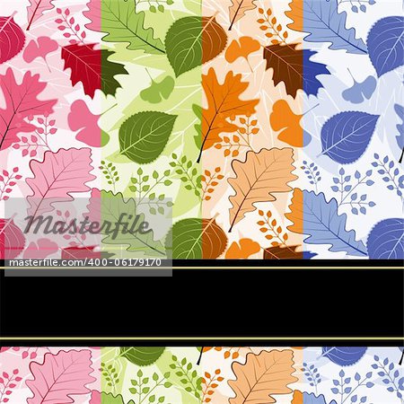 Colorful four season leaves seamless pattern background