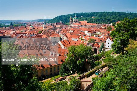 czech republic prague - st. nicolas church and rooftops of mala strana