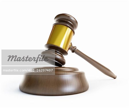 gavel on a white background