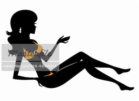 Woman in bikini silhouette. Vector Illustration