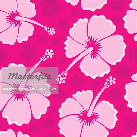 Hibiscus seamless background 3 - vector illustration.