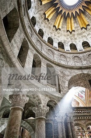 Interior of the Church of the Holy Sepulchre in Jerusalem