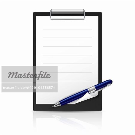 Note and Pen icons for Web Design. Illustration on white