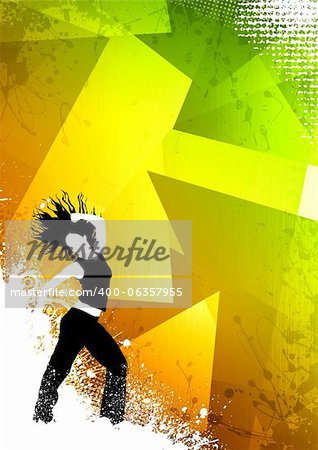 Abstract color zumba fitness dance background with space