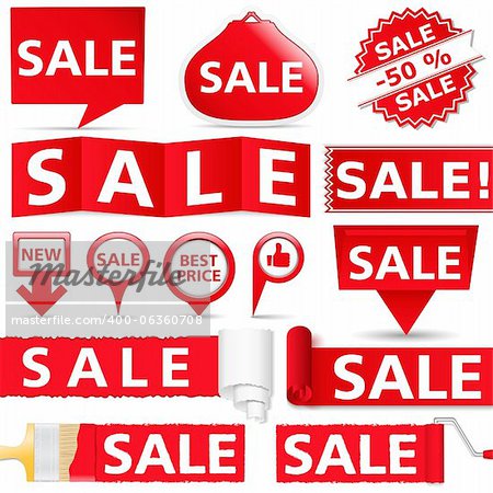 Red sale banners, vector eps10 illustration