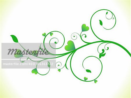 abstract green eco heart plant vector illusration