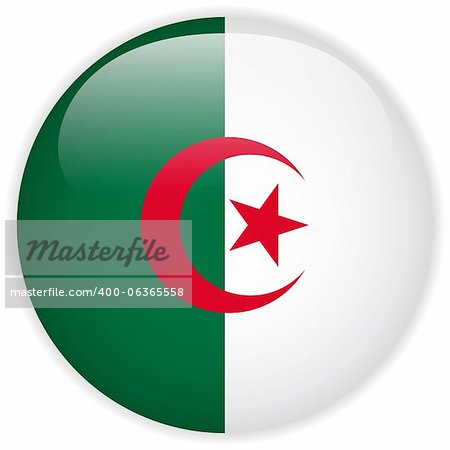 Vector - Algeria Flag Glossy Button