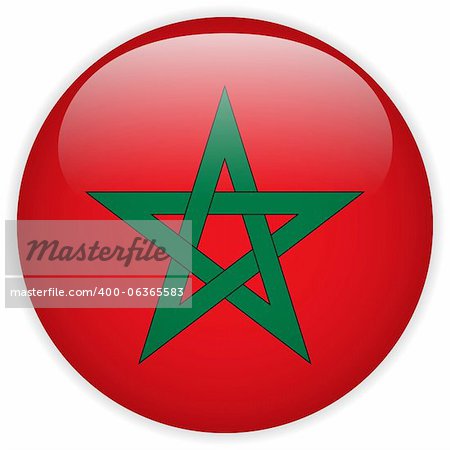 Vector - Morocco Flag Glossy Button
