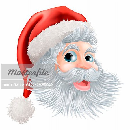 Illustration of a happy cartoon Christmas Santa face