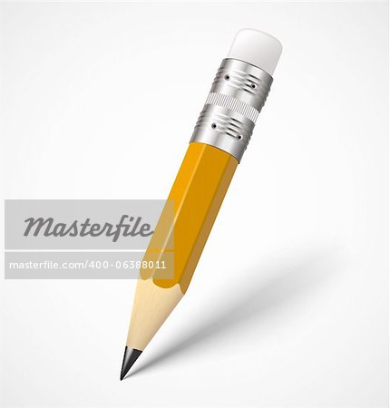 Realistic yellow pencil icon. Vector illustration eps10