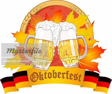 Oktoberfest design with beer glasses