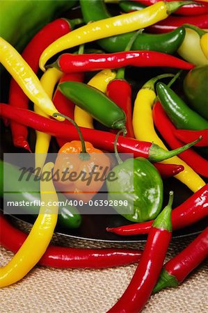 Stock image of chilli pepper still life very colorful an varied