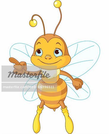 Illustration of a Friendly Cute Bee