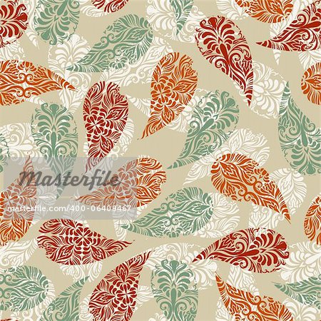 vector paisley vintage seamless floral pattern, fully editable eps 8 file with clipping mask