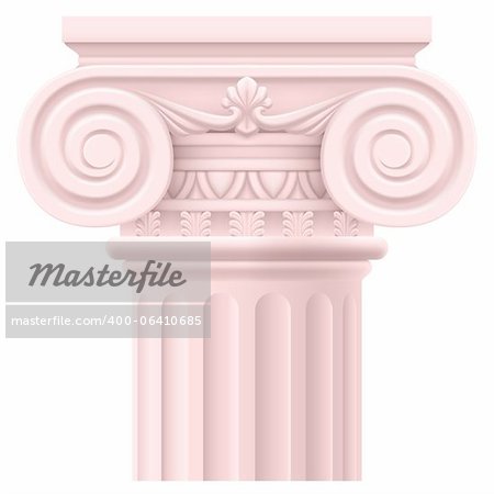 Pink Roman column. Illustration on white background for design
