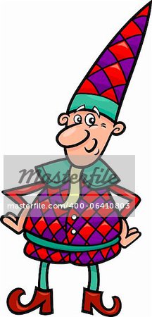 cartoon illustration of christmas elf or gnome