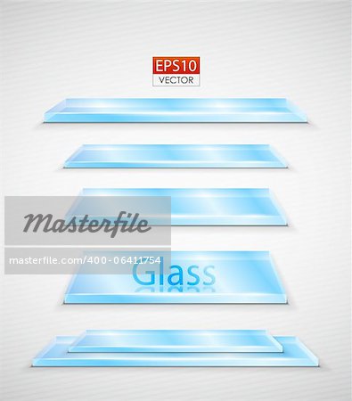 Vector glass promotional shelves / borders / plates