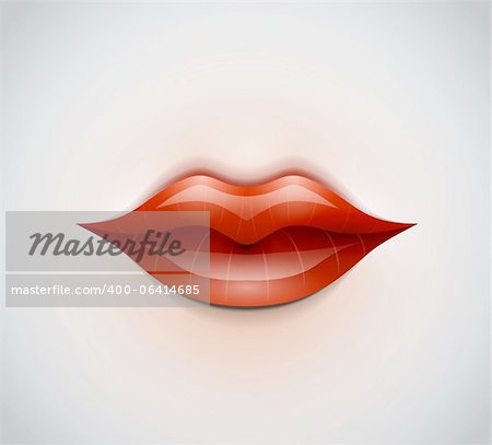 Vector abstract red lips illustration