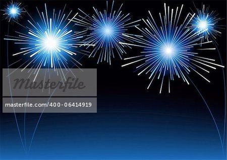 Fireworks - Holiday Background Illustration, Vector