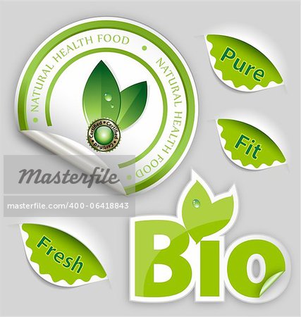 Originally designed set of vector Organic Food, Eco, Bio Labels and Elements