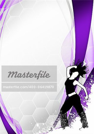 Zumba fitness or dance poster background with space