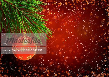 Horizontal background with christmas ornament