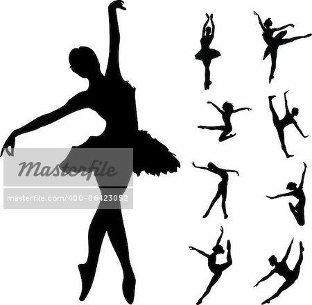 Set of ballet dancers vector illustration