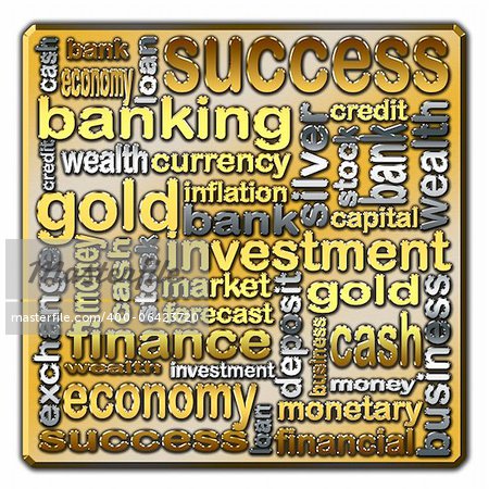 Words that describe issues related to finance and banking